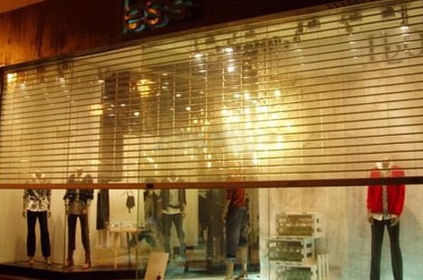 坑梓水晶卷闸门PVC透明折叠门商场专卖店